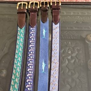 Vineyard Vines Kids 4 Belts in Blue and Green